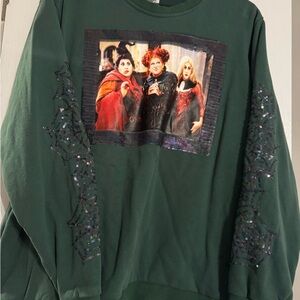 Queen of Sparkles Hocus Pocus Halloween Spiderweb Sparkle Crewneck